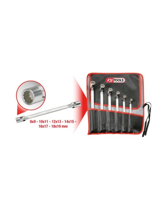 KS Tools raktų su lankstomomis galvutėmis komplektas (517.0310, KS TOOLS)