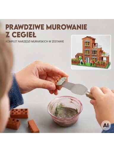 Kūrybinis statybų rinkinys „Mažasis architektas“ vilos konstruktorius – 454 detalės WOOPIE