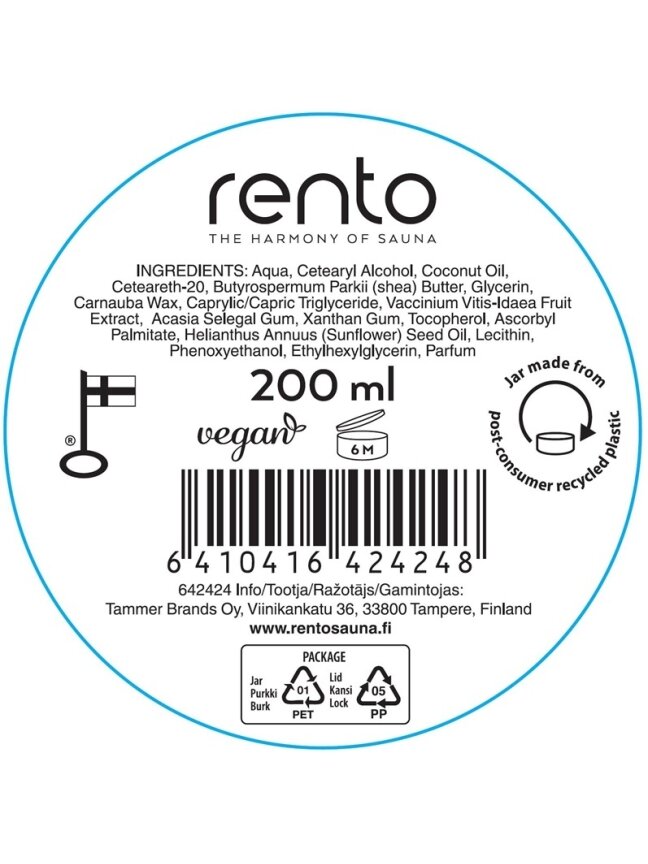 Kūno sviestas Rento Arctic Berries, 200 ml 1 Kūno sviestas Rento Arctic Berries, 200 ml 1