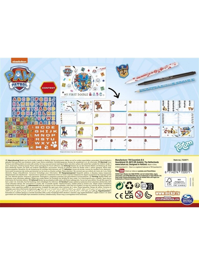 Kūrybos rinkinys Totum Paw Patrol 4030103-0734 1 Kūrybos rinkinys Totum Paw Patrol 4030103-0734 1