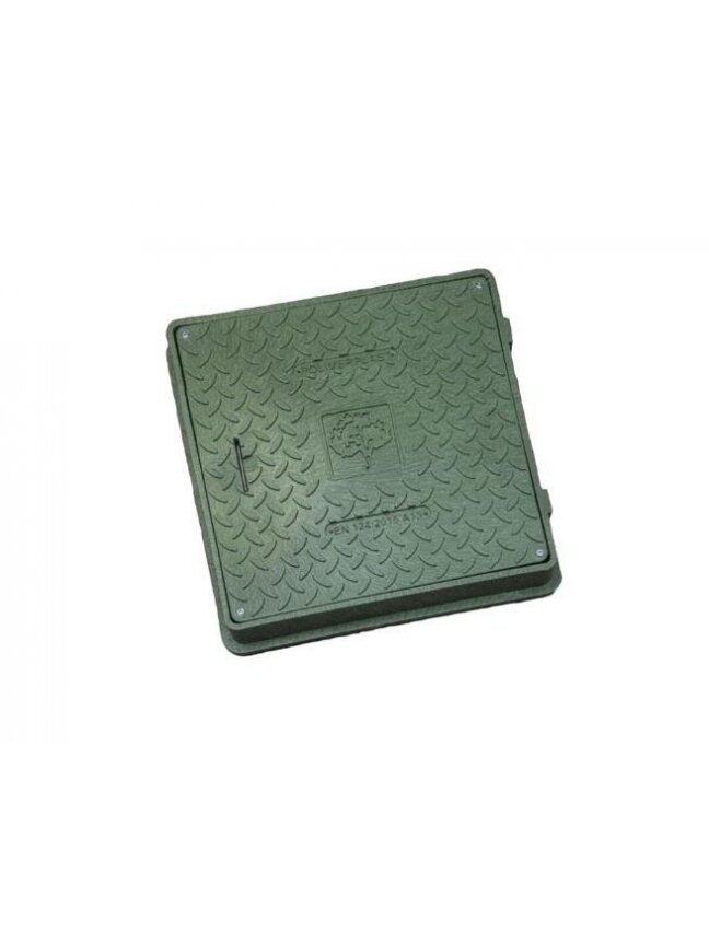 Kvadratinis kanalizacijos liukas, 650x650 mm A15 žalias 1 Kvadratinis kanalizacijos liukas, 650x650 mm A15 žalias 1