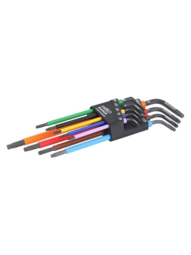 L-raktų rinkinys Bahco Torx ,T8-T40, 9 vnt.