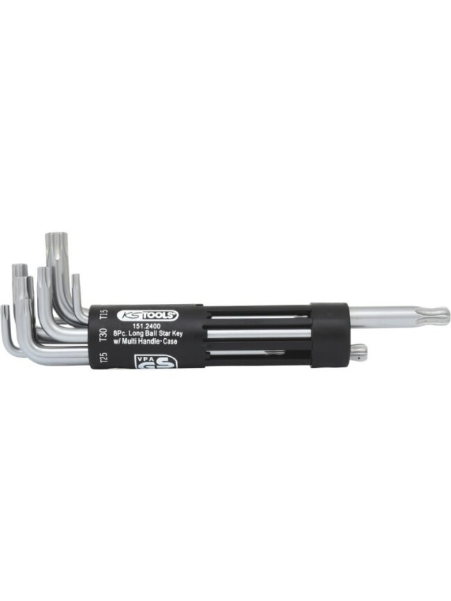 L-raktų komplektas TORX 8 vnt, TB10-TB50, ilgi, užapvalintas, KS Tools 1