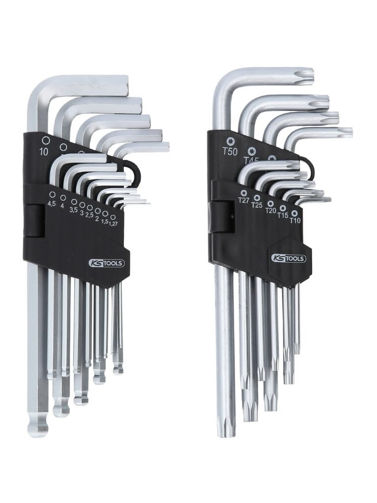 L-raktų šešiakampių ir Torx komplektas, 22 vnt., KS Tools 1 L-raktų šešiakampių ir Torx komplektas, 22 vnt., KS Tools 1