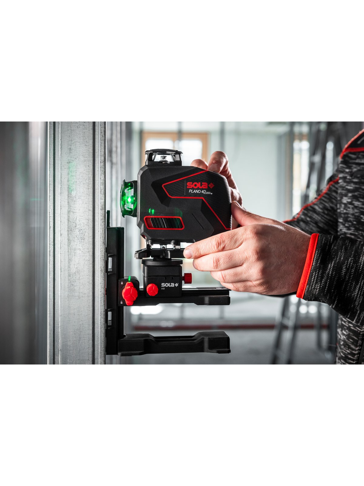 Lazeris linijinis PLANO 4D green (žalias spindulys) 360° SOLA 9
