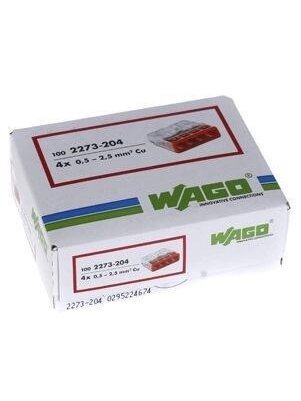 Laidų jungė Wago 2273-204/100 4 x 0.5-2.5 mm², 100 vnt. 1