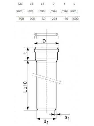 Lauko kanalizacijos vamzdis Magnaplast, Ø 200 mm, SN4, 1 m 1 Lauko kanalizacijos vamzdis Magnaplast, Ø 200 mm, SN4, 1 m 1