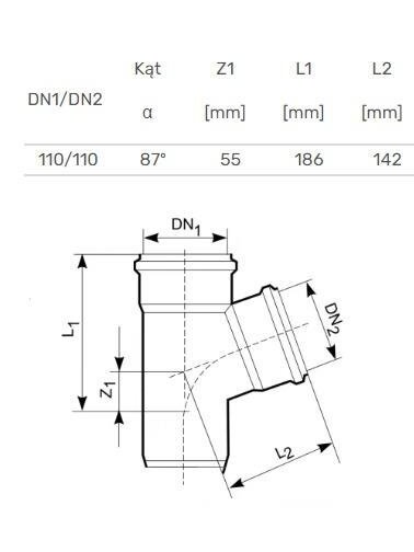 Lauko kanalizacijos trišakis Magnaplast, Ø 110 / 110 mm, 87° 1 Lauko kanalizacijos trišakis Magnaplast, Ø 110 / 110 mm, 87° 1