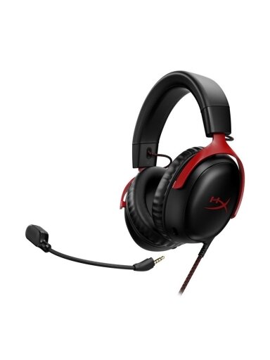 Laidinės žaidimų ausinės HyperX Cloud III, juodos/raudonos