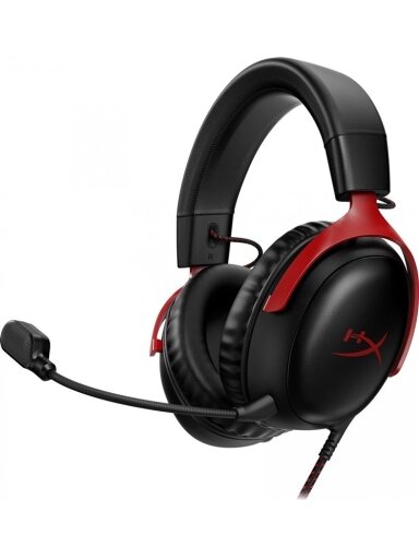 Laidinės žaidimų ausinės HyperX Cloud III, juodos/raudonos