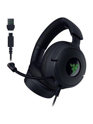 Laidinės žaidimų ausinės Razer Kraken V4 X, juodos