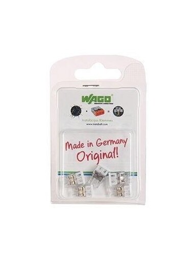 Laidų jungė Wago 2273-202/5, 2 x 0,5-2,5 mm², 450 V, 5 vnt.