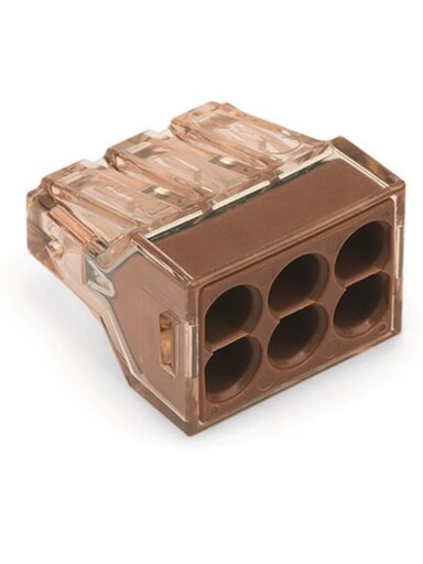 Laidų jungė Wago 773-606/5, 6 x 1,5-4 mm², 400 V, 5 vnt. Laidų jungė Wago 773-606/5, 6 x 1,5-4 mm², 400 V, 5 vnt.