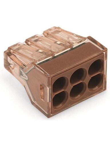 Laidų jungė Wago 773-606/5, 6 x 1,5-4 mm², 400 V, 5 vnt. Laidų jungė Wago 773-606/5, 6 x 1,5-4 mm², 400 V, 5 vnt.