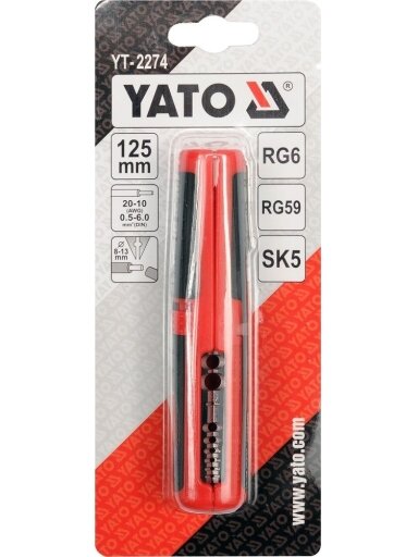 Laidų nužievinimo įrankis Yato | (din)0,5-6mm2; (AWG)20-10; ∅8-13mm; RG6; RH59; SK5