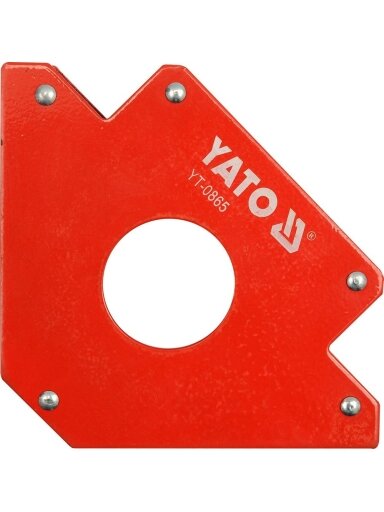 Laikiklis magnetinis suvirinimo 45° 90° 135° su skyle Yato | 34kg; 122x190x25mm; d-46mm