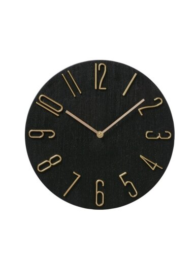 Laikrodis TEMPO 2043987, aukso/juoda, plastikas, D30 cm