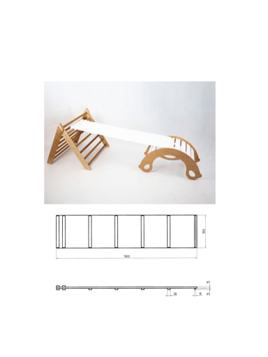 Laipiojimo Lenta Ingvart StepUp, Medine, 150x35cm, Balta Spalva