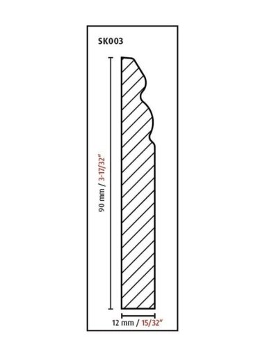 Lanksti dažomoji grindjuostė SK003 713460, 2400 x 90 x 12 mm Lanksti dažomoji grindjuostė SK003 713460, 2400 x 90 x 12 mm