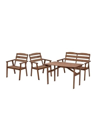 Lauko baldų komplektas 4IQ Garden Set Roko, rudas, 4 vietų