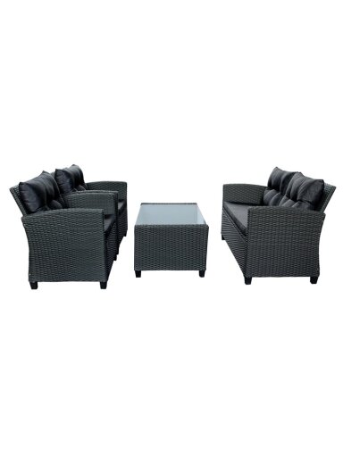 Lauko baldų komplektas, juodas, 4 vietų Lauko baldų komplektas, juodas, 4 vietų