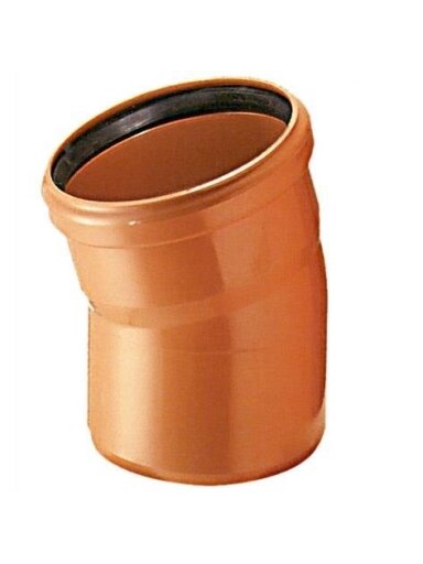 Lauko kanalizacijos alkūnė Wavin, Ø 160 mm, 15°