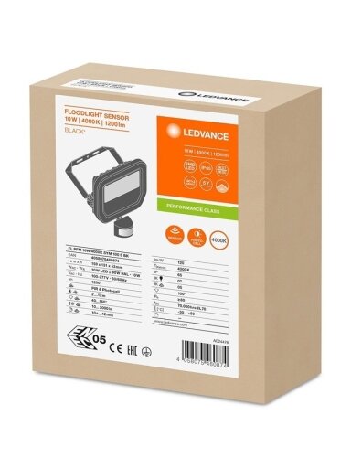 Lauko prožektorius su judesio davikliu LED 10W 1200lm IP65