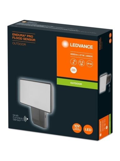 Lauko prožektorius su judesio davikliu LED 27W 3000lm IP55