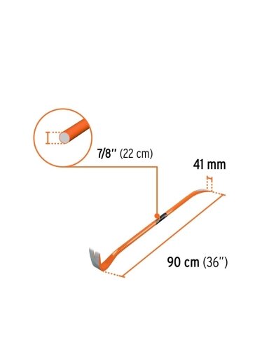 Laužtuvas-viniatraukis Truper Expert®, 900 mm x 22 mm Laužtuvas-viniatraukis Truper Expert®, 900 mm x 22 mm