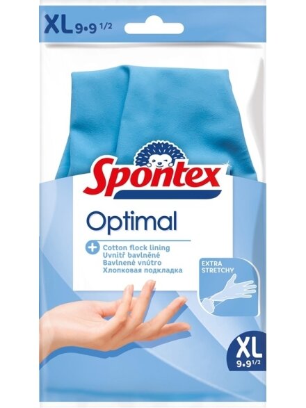 Latekso pirštinės Spontex Optimal, XL, mėlyna, 1 pora Latekso pirštinės Spontex Optimal, XL, mėlyna, 1 pora