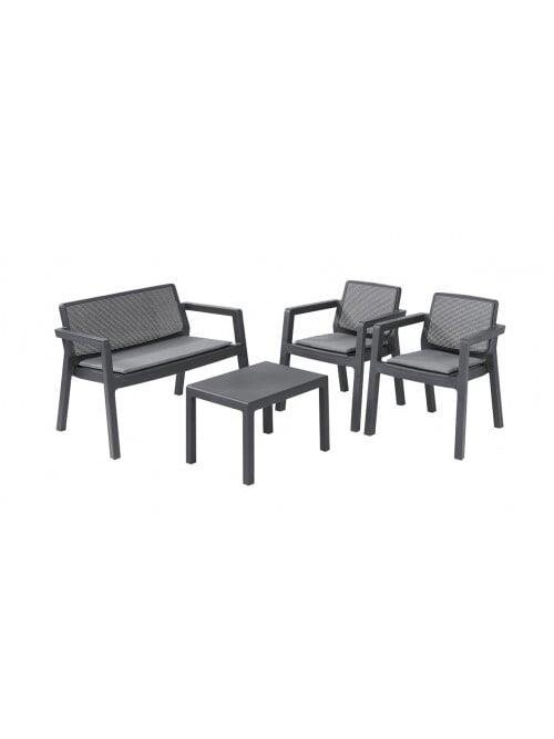 Lauko baldų komplektas KETER EMILY PATIO 17209816, 4 vietų Lauko baldų komplektas KETER EMILY PATIO 17209816, 4 vietų