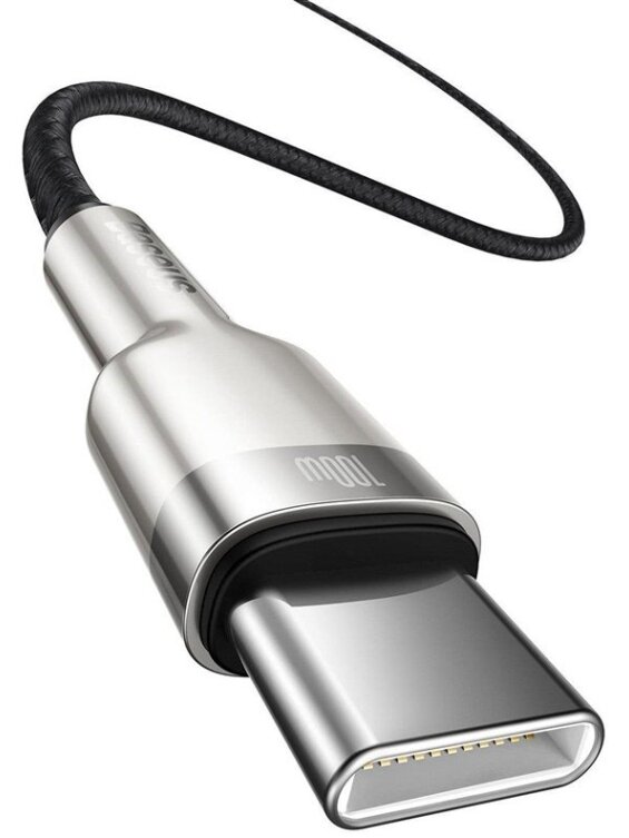 Laidas Baseus CATJK-C01, USB-C, 1 m, sidabro/juoda, 100 W 2 Laidas Baseus CATJK-C01, USB-C, 1 m, sidabro/juoda, 100 W 2