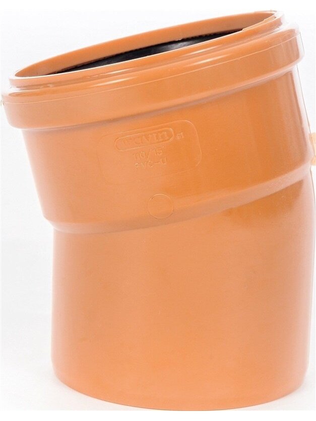 Lauko kanalizacijos alkūnė Wavin, Ø 110 mm, 15° Lauko kanalizacijos alkūnė Wavin, Ø 110 mm, 15°