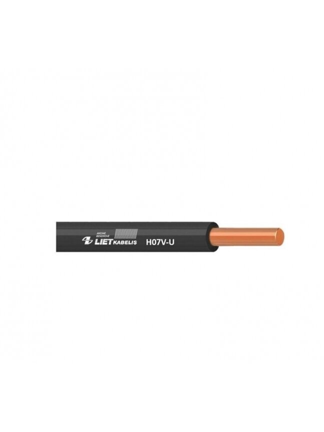 Laidas PV-1/H07V-U, 1 x 6 mm², juodas, 100m Laidas PV-1/H07V-U, 1 x 6 mm², juodas, 100m