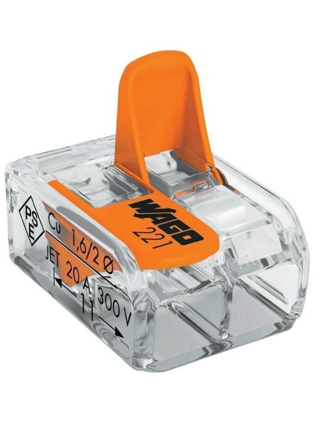 Laidų jungė Wago 221-412/20, 2 x 0,2–4 mm², 450 V, 20 vnt. Laidų jungė Wago 221-412/20, 2 x 0,2–4 mm², 450 V, 20 vnt.