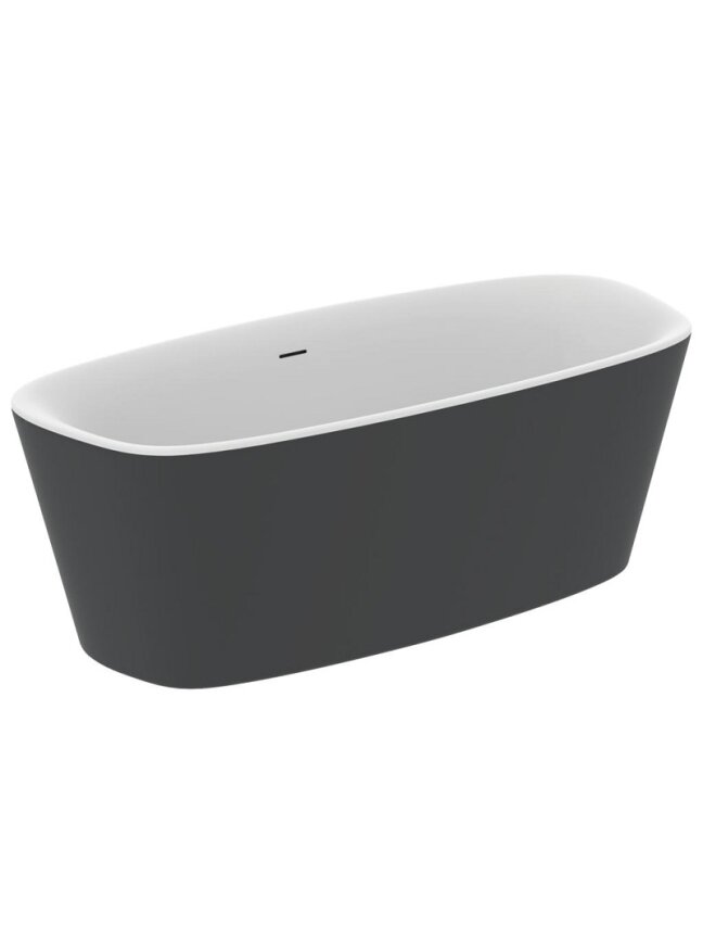 Laisvai statoma akrilinė vonia Ideal Standard Dea Duo 170x75cm, su click-clack vožtuvu, vidus baltas/išorė matinė juoda Laisvai statoma akrilinė vonia Ideal Standard Dea Duo 170x75cm, su click-clack vožtuvu, vidus baltas/išorė matinė juoda