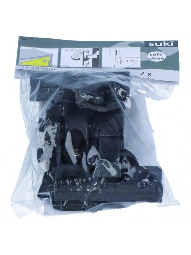 Lankstas baldams Suki, 35 cm, 110 °, juoda, 2 vnt. 1