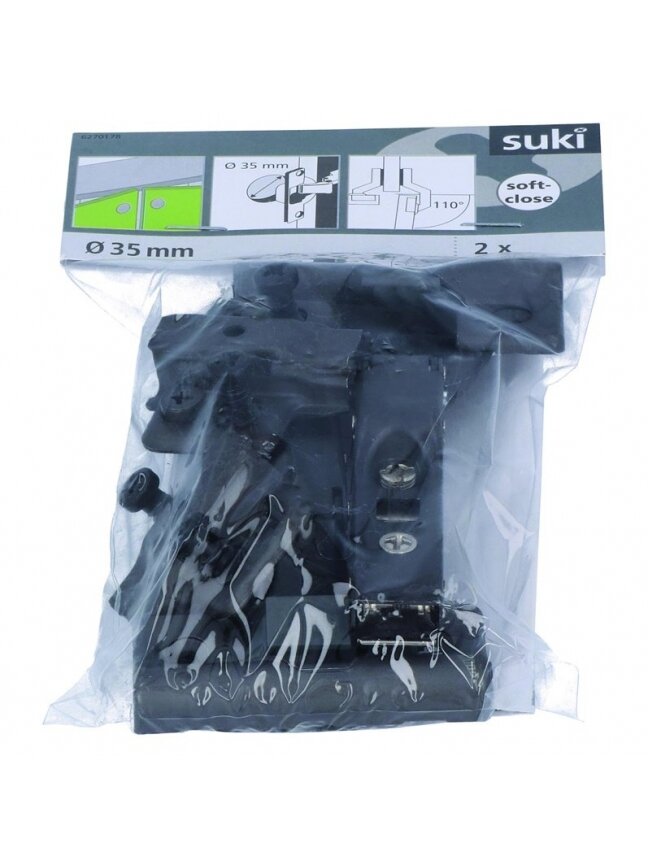 Lankstas baldams Suki, 3.5 cm, 110 °, juoda, 2 vnt. 1
