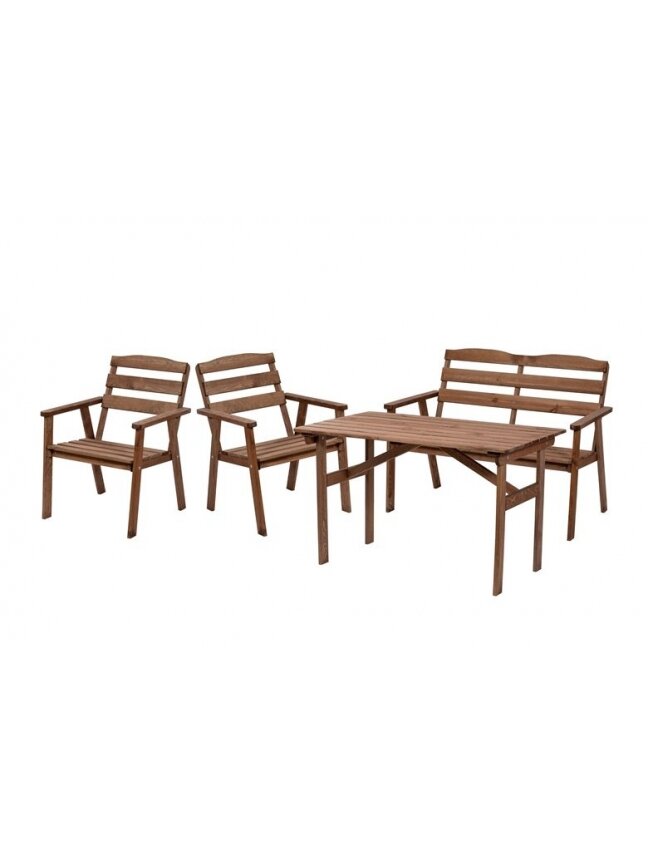 Lauko baldų komplektas 4IQ Garden Set Roko, rudas, 4 vietų 1 Lauko baldų komplektas 4IQ Garden Set Roko, rudas, 4 vietų 1
