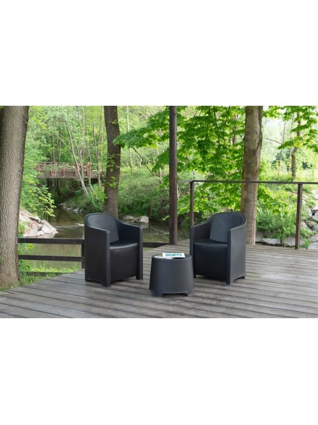 Lauko baldų komplektas Progarden LUNA, antracito, 2 vietų 1 Lauko baldų komplektas Progarden LUNA, antracito, 2 vietų 1