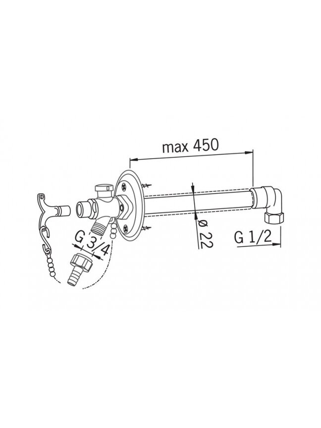 Lauko čiaupas Oras 431716, neužšąlantis 1 Lauko čiaupas Oras 431716, neužšąlantis 1