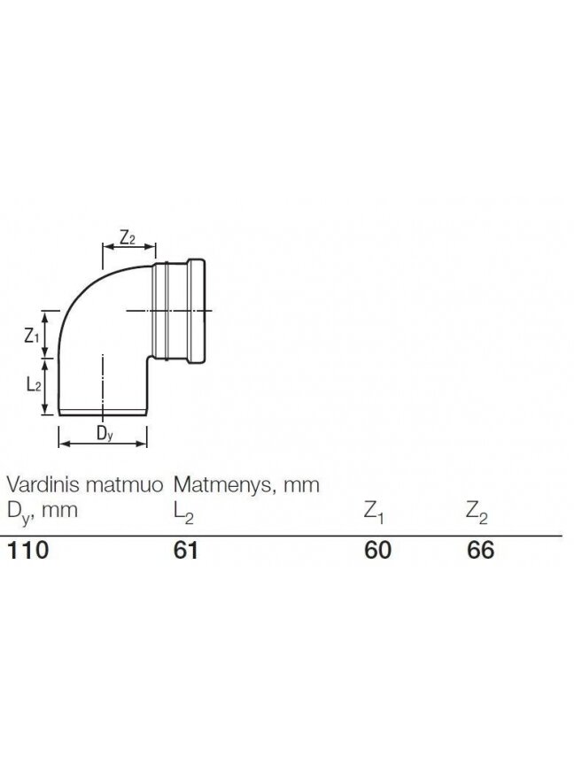 Lauko kanalizacijos alkūnė Wavin, Ø 110 mm, 88,5° 1 Lauko kanalizacijos alkūnė Wavin, Ø 110 mm, 88,5° 1