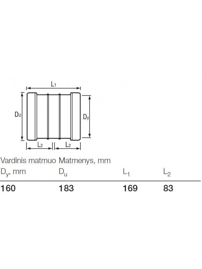 Lauko kanalizacijos dviguba mova Wavin, Ø 160 mm 2