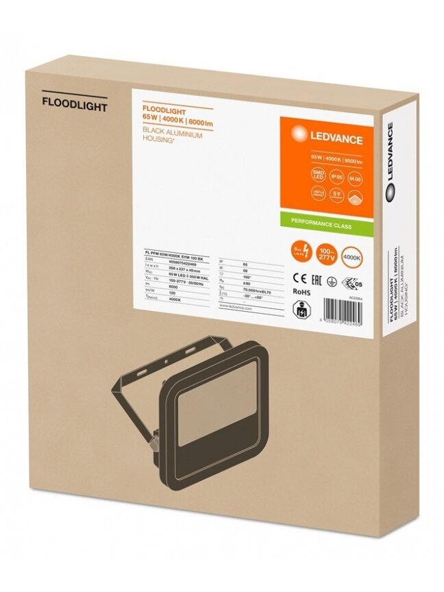 Lauko prožektorius LED, 65W, 4000K, 8000lm, IP65, 55000h 1