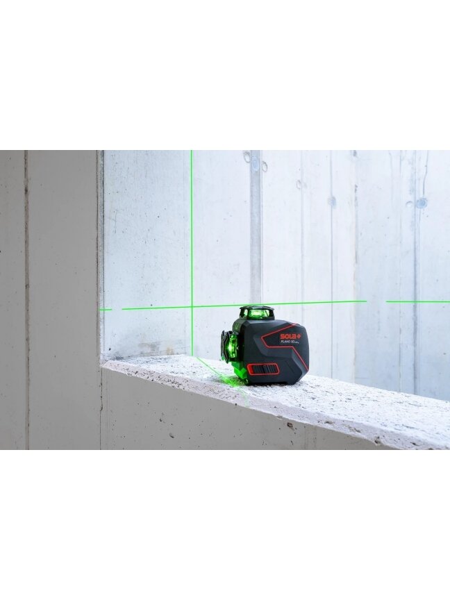 Lazeris linijinis PLANO 3D green (žalias spindulys) 360° SOLA 12
