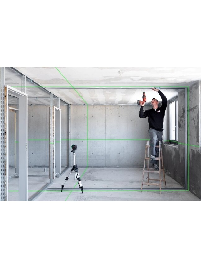 Lazeris linijinis PLANO 3D green (žalias spindulys) 360° SOLA 14