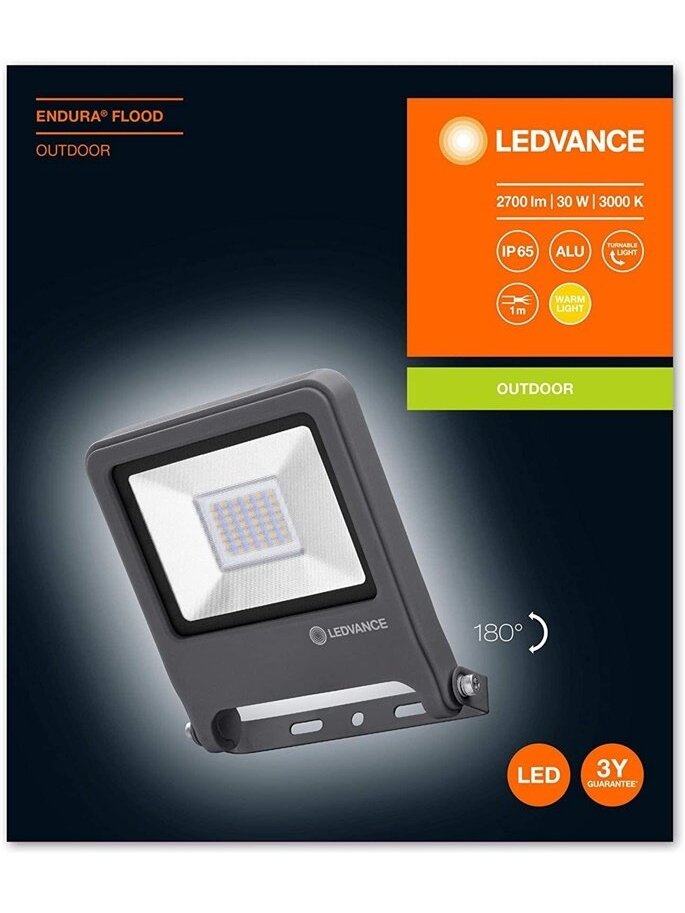 Lauko prožektorius LED 30W, 3000K, IP65 2