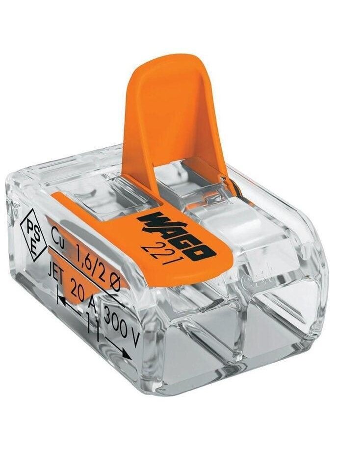 Laidų jungė Wago 221-412/20, 2 x 0,2–4 mm², 450 V, 20 vnt. Laidų jungė Wago 221-412/20, 2 x 0,2–4 mm², 450 V, 20 vnt.