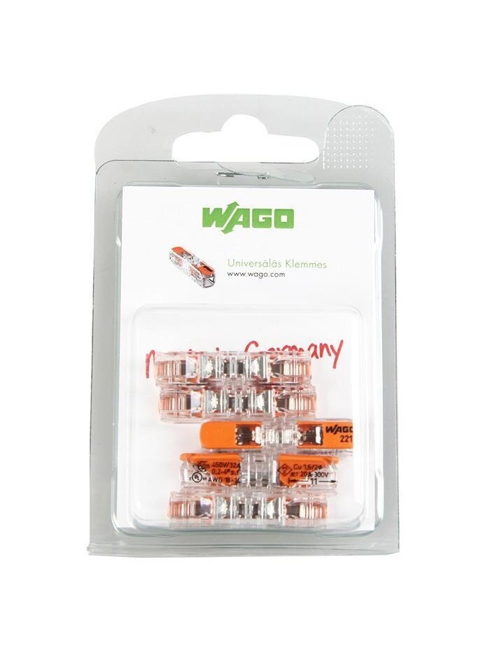 Laidų jungė Wago 221-2411/5 2 x 0.2-4 mm², 450 V, 5 vnt. 1 Laidų jungė Wago 221-2411/5 2 x 0.2-4 mm², 450 V, 5 vnt. 1