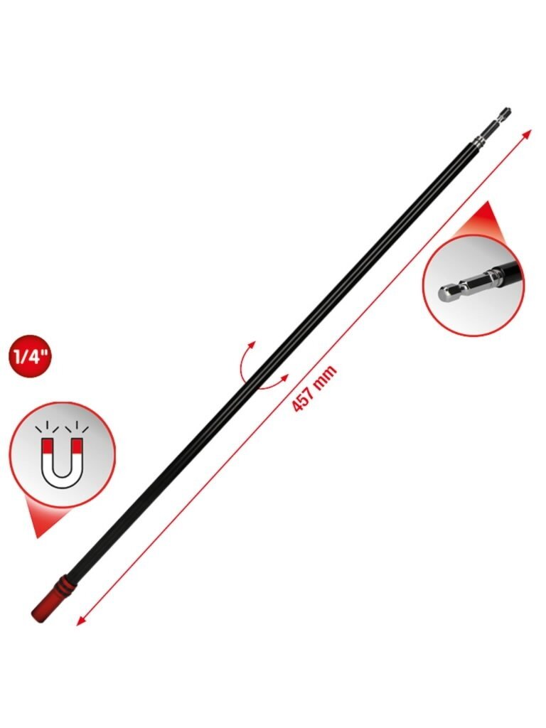 Laikiklis antgaliams 1/4``, ypač ilgas 457mm, KS Tools